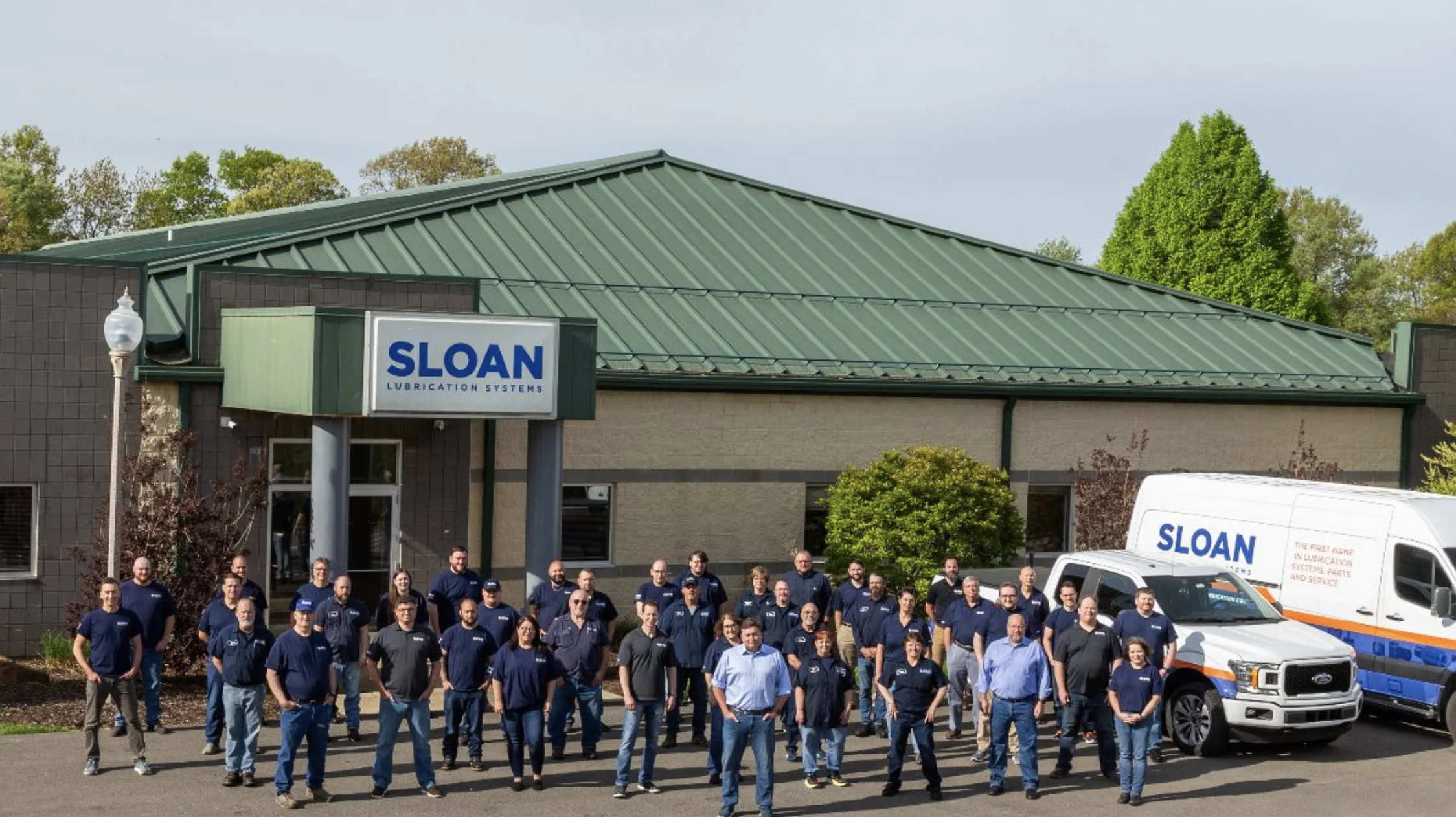 Full Sloan Lubrication Systems team panoramic shot, 2024